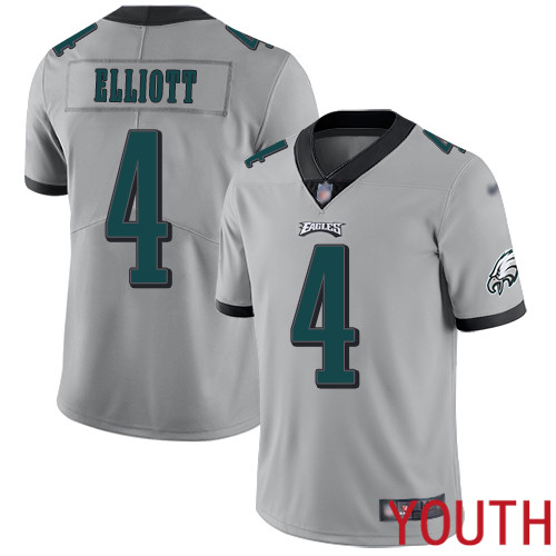 Youth Philadelphia Eagles #4 Jake Elliott Limited Silver Inverted Legend NFL Jersey Football->youth nfl jersey->Youth Jersey